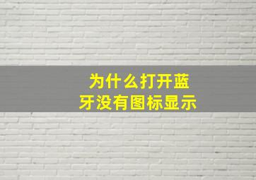 为什么打开蓝牙没有图标显示