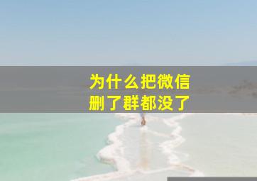 为什么把微信删了群都没了