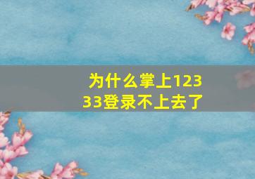 为什么掌上12333登录不上去了