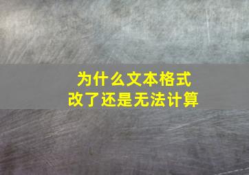 为什么文本格式改了还是无法计算