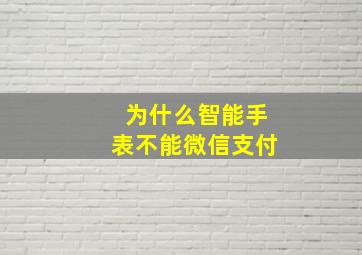 为什么智能手表不能微信支付