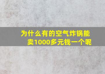 为什么有的空气炸锅能卖1000多元钱一个呢