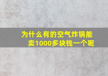 为什么有的空气炸锅能卖1000多块钱一个呢