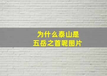 为什么泰山是五岳之首呢图片