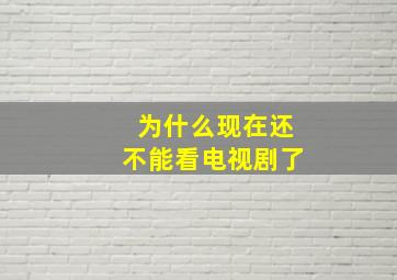 为什么现在还不能看电视剧了