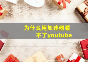 为什么用加速器看不了youtube