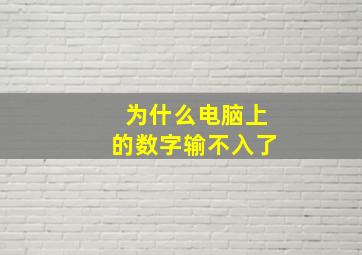 为什么电脑上的数字输不入了