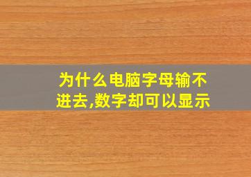 为什么电脑字母输不进去,数字却可以显示