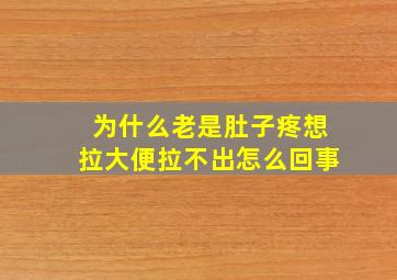 为什么老是肚子疼想拉大便拉不出怎么回事