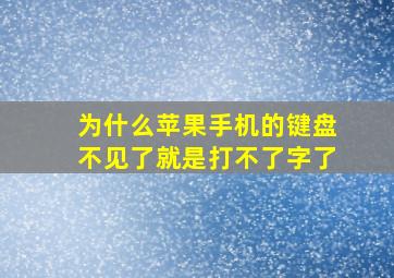 为什么苹果手机的键盘不见了就是打不了字了