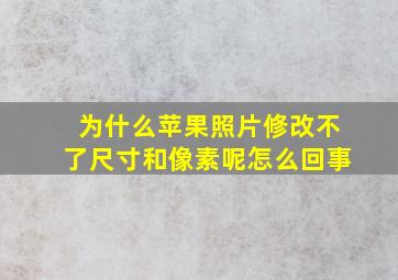 为什么苹果照片修改不了尺寸和像素呢怎么回事