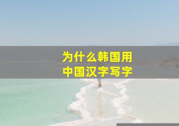 为什么韩国用中国汉字写字