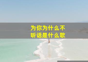 为你为什么不听话是什么歌