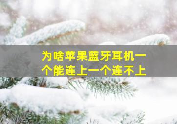 为啥苹果蓝牙耳机一个能连上一个连不上