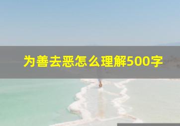 为善去恶怎么理解500字