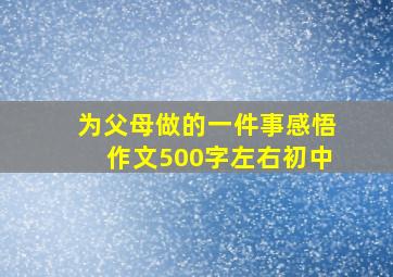 为父母做的一件事感悟作文500字左右初中