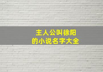 主人公叫徐阳的小说名字大全