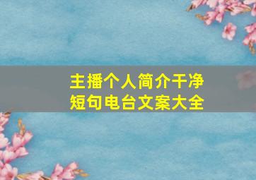 主播个人简介干净短句电台文案大全