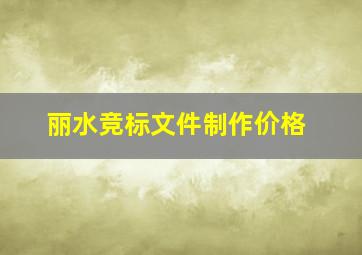 丽水竞标文件制作价格