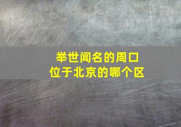 举世闻名的周口位于北京的哪个区