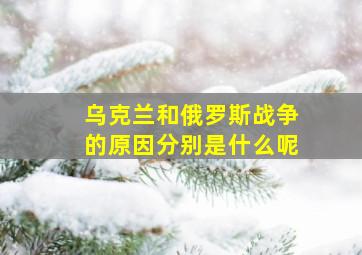 乌克兰和俄罗斯战争的原因分别是什么呢