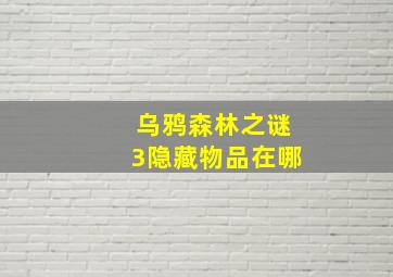 乌鸦森林之谜3隐藏物品在哪