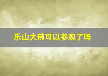 乐山大佛可以参观了吗