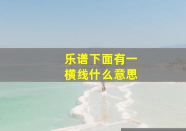 乐谱下面有一横线什么意思