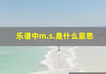 乐谱中m.s.是什么意思