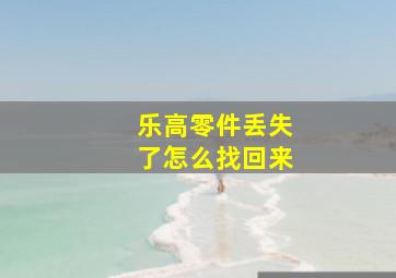 乐高零件丢失了怎么找回来