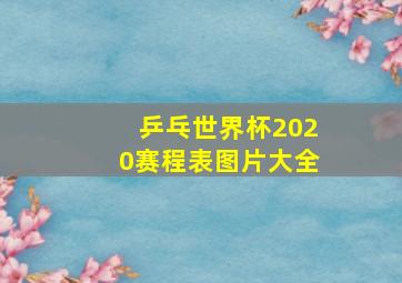 乒乓世界杯2020赛程表图片大全