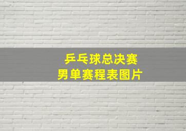 乒乓球总决赛男单赛程表图片