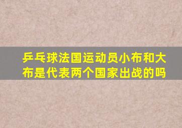 乒乓球法国运动员小布和大布是代表两个国家出战的吗