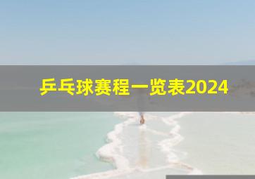 乒乓球赛程一览表2024