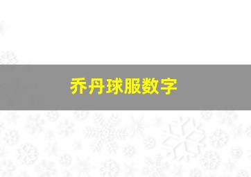 乔丹球服数字