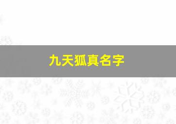 九天狐真名字