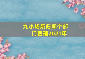 九小场所归哪个部门管理2021年