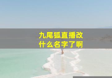 九尾狐直播改什么名字了啊