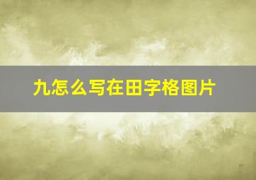 九怎么写在田字格图片