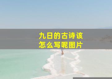 九日的古诗该怎么写呢图片