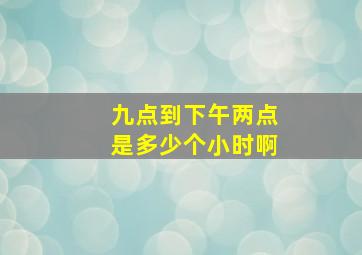 九点到下午两点是多少个小时啊