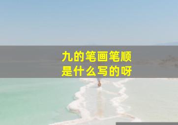 九的笔画笔顺是什么写的呀