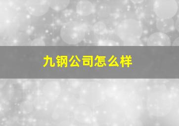 九钢公司怎么样