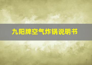 九阳牌空气炸锅说明书