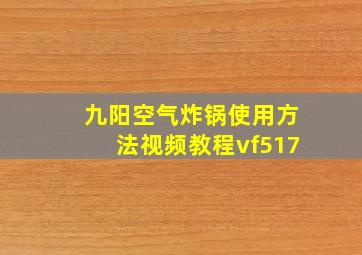 九阳空气炸锅使用方法视频教程vf517