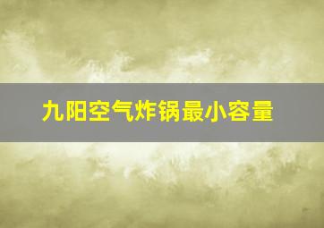 九阳空气炸锅最小容量