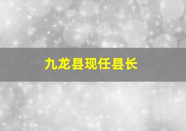 九龙县现任县长