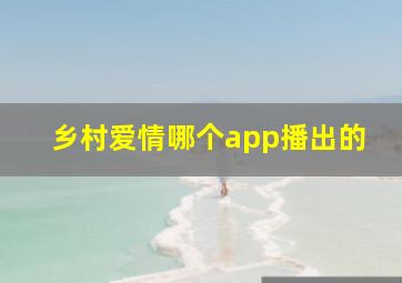 乡村爱情哪个app播出的