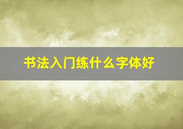 书法入门练什么字体好