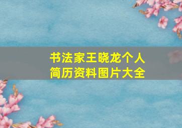 书法家王晓龙个人简历资料图片大全